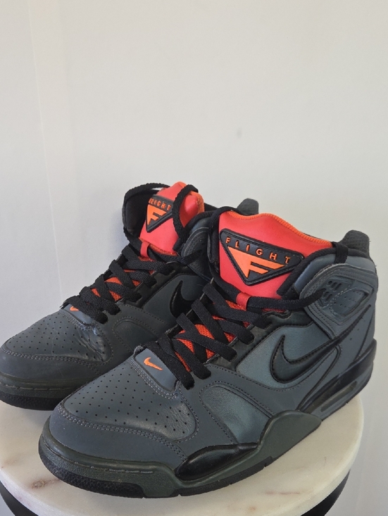 Nike Other - Nike Grey & Orange High-Top Flight Sneakers Size 9